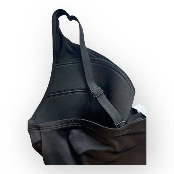 Cacique Swim Lightly Lined Plunge Tankini Top 40F - Picture 10 of 10